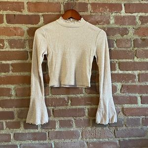 Long Bell Sleeve Crop Top